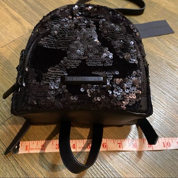 KENDALL + KYLIE Sloane Mini Small Sequin Backpack Black Bag Whimsigoth NWT main image 16